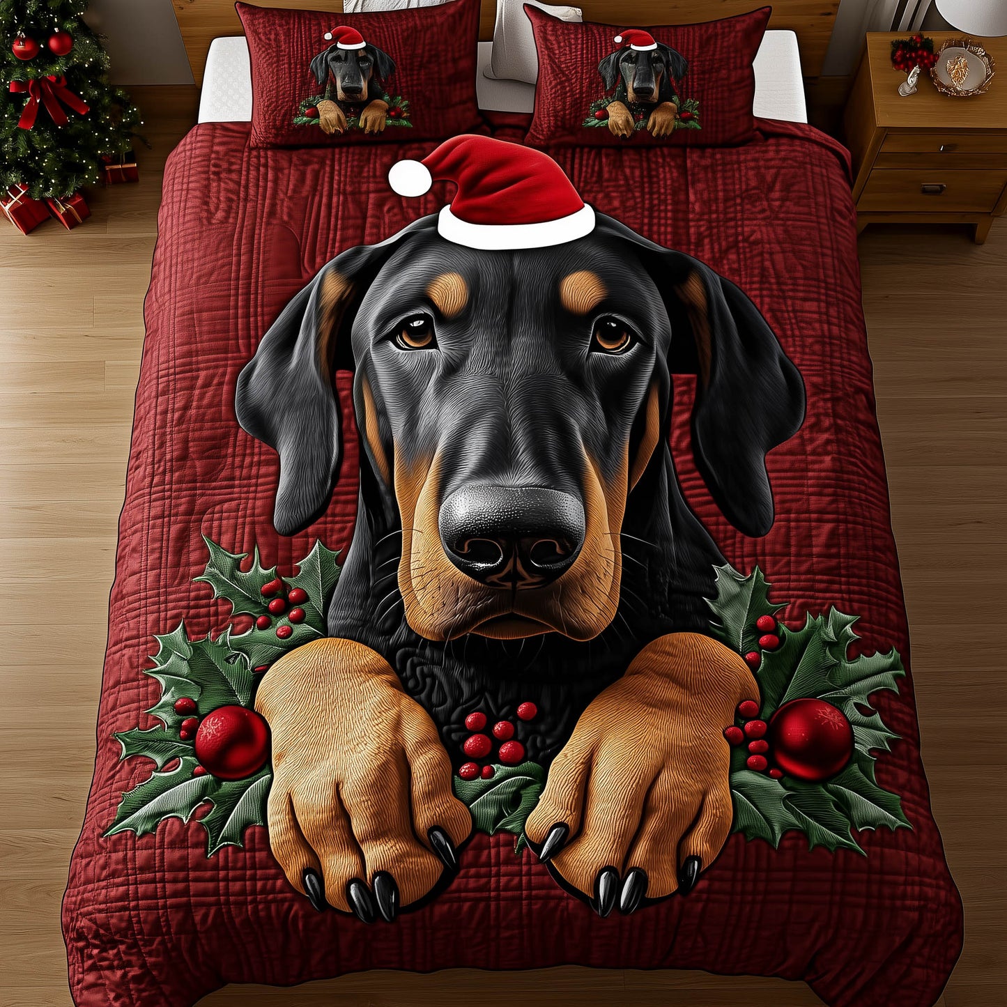 Christmas Dobermann Duvet Cover Set GFTONT5474