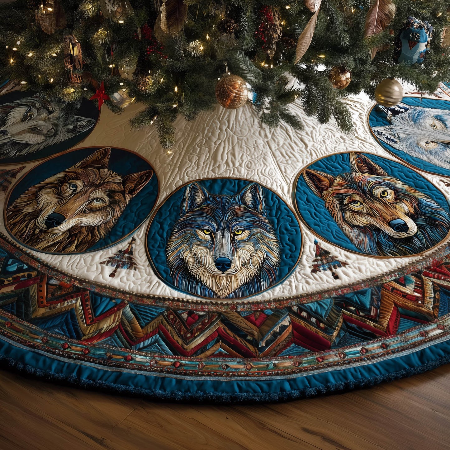 Native Howling Quilted Tree Skirt GFTONT5489