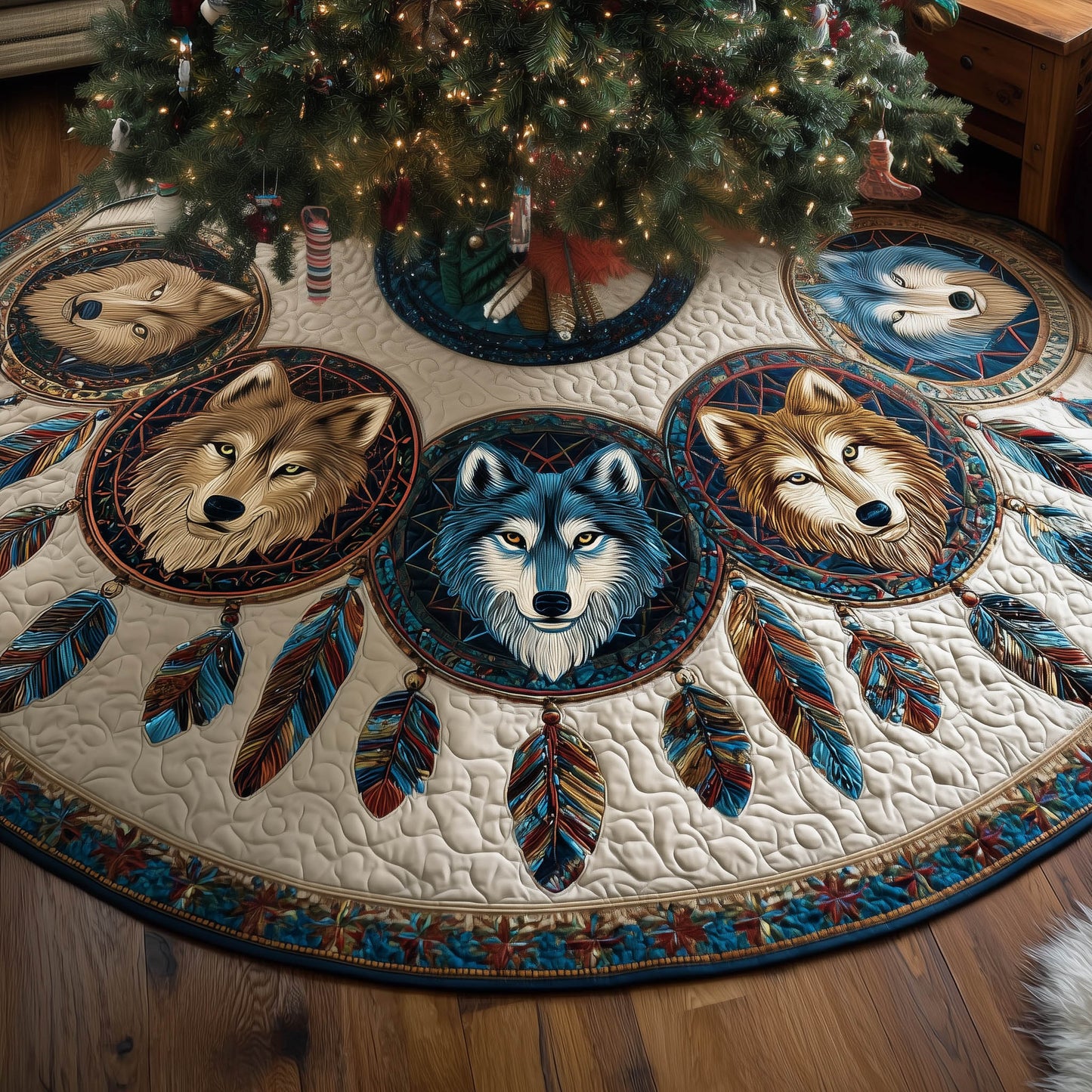 Native Howling Quilted Tree Skirt GFTONT5491