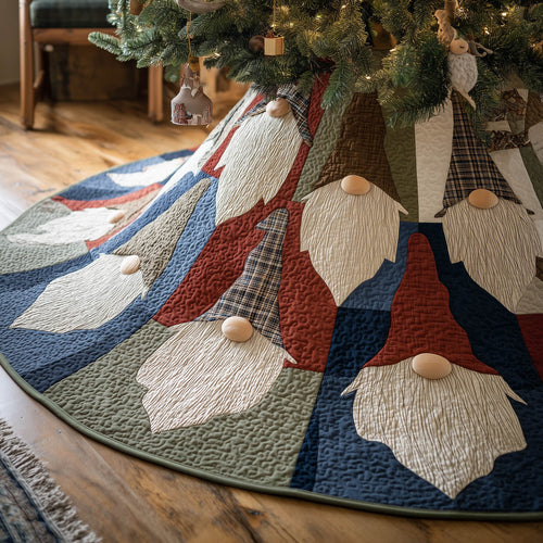 Yuletide Gnome Quilted Tree Skirt GFTONT5494