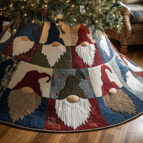 Yuletide Gnome Quilted Tree Skirt GFTONT5495