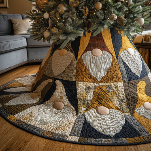 Festive Gnome Quilted Tree Skirt GFTONT5497