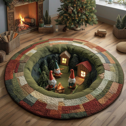 Gnome Gathering Quilted Round Mat GFTONT5500