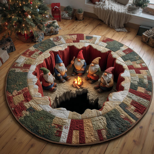 Gnome Gathering Quilted Round Mat GFTONT5501
