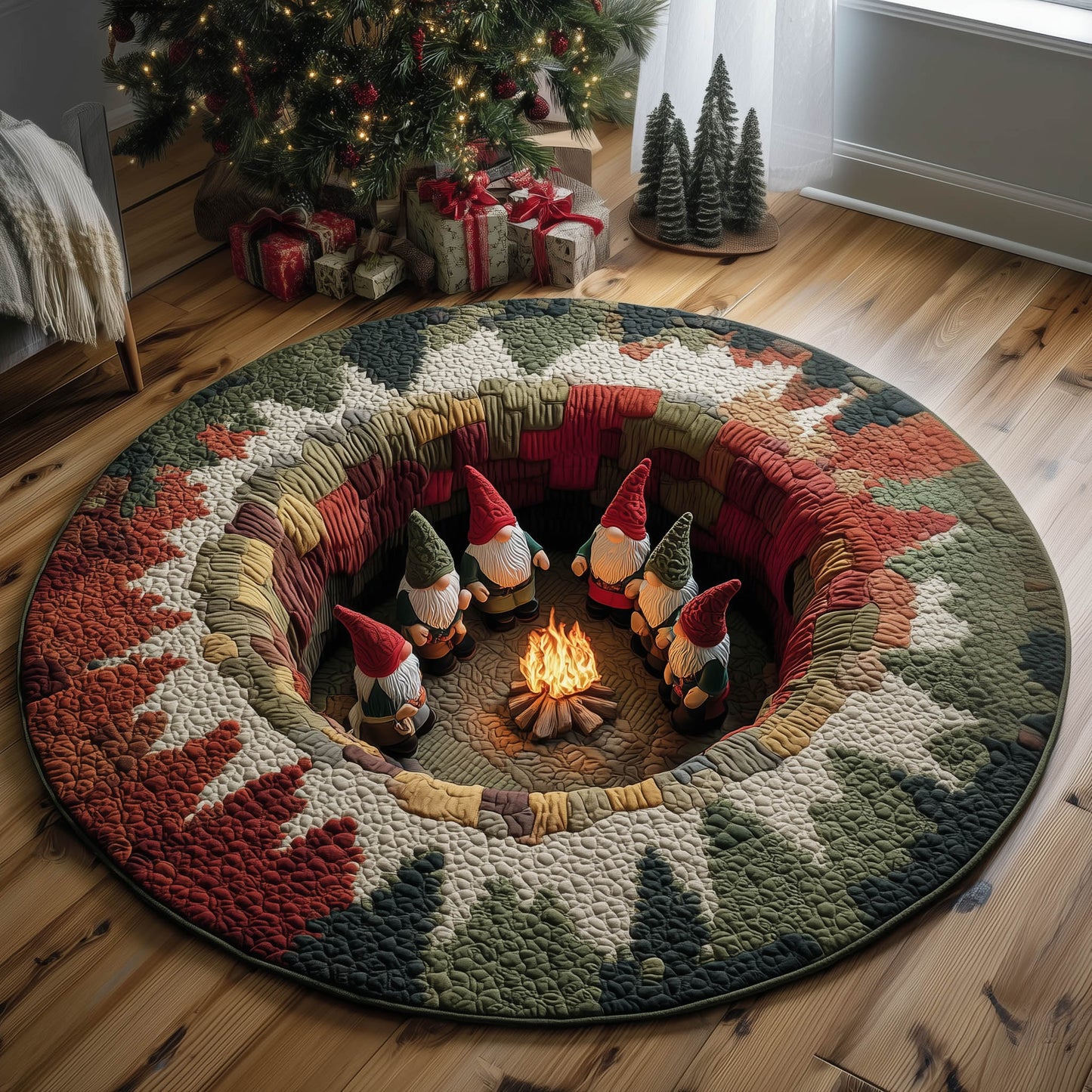 Gnome Meeting Quilted Round Mat GFTONT5502