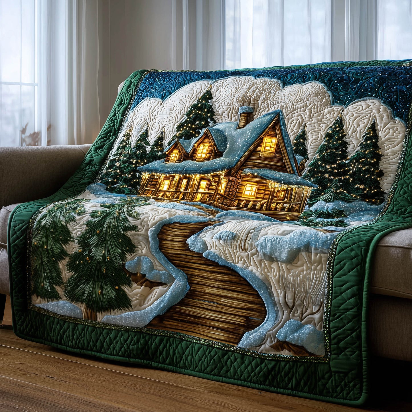 Snow Cabin Quilted Blanket GFTONT5506
