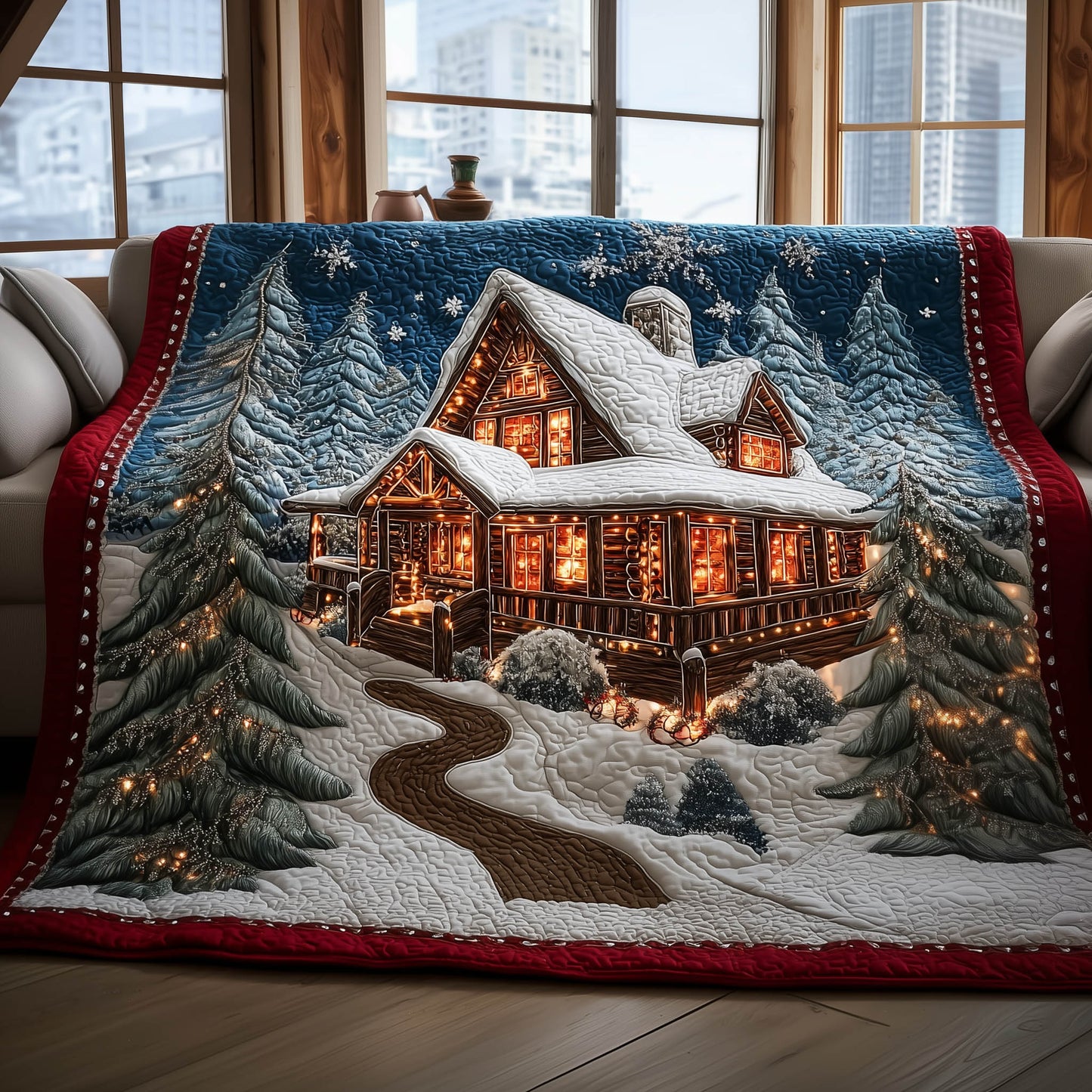 Snow Cabin Quilted Blanket GFTONT5507