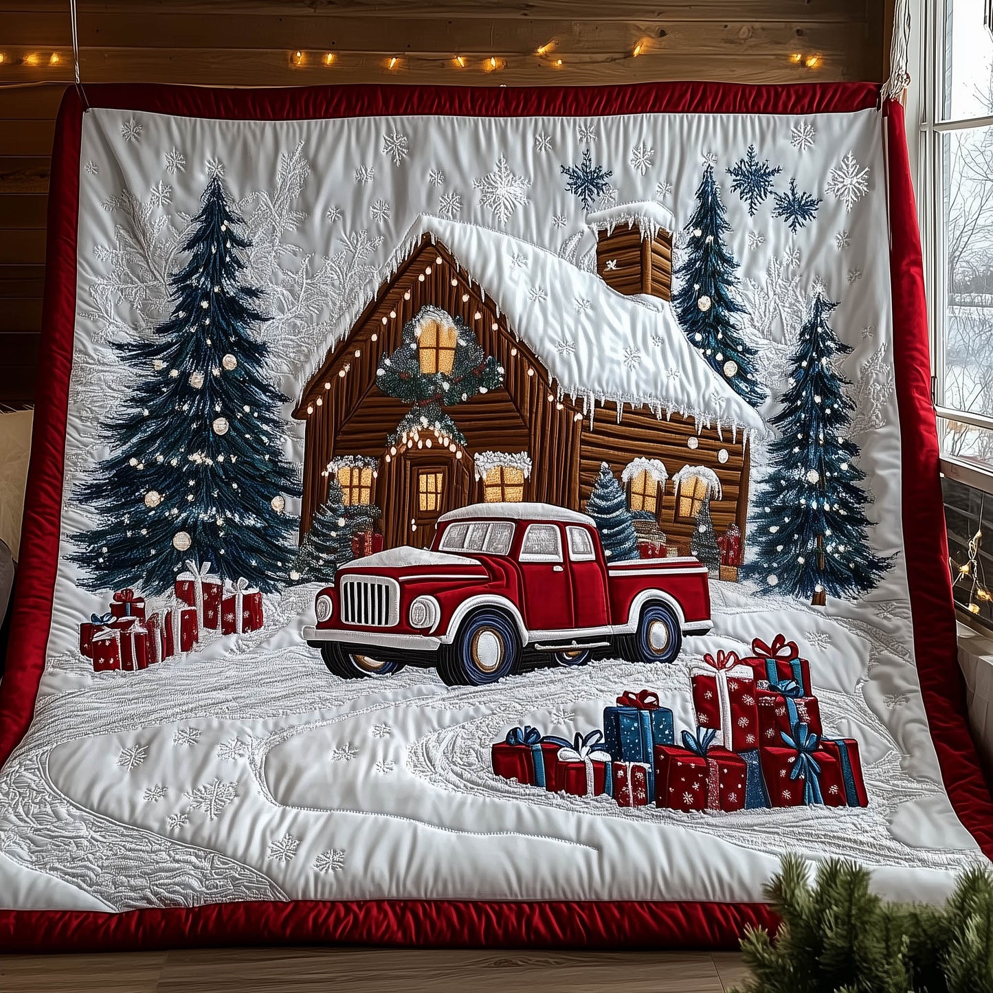 Snowy Christmas Quilted Blanket GFTONT5508