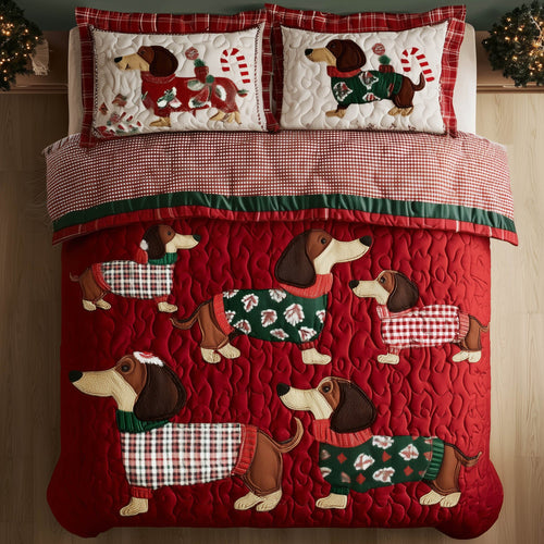 Festive Dachshund Duvet Cover Set GFTONT5528