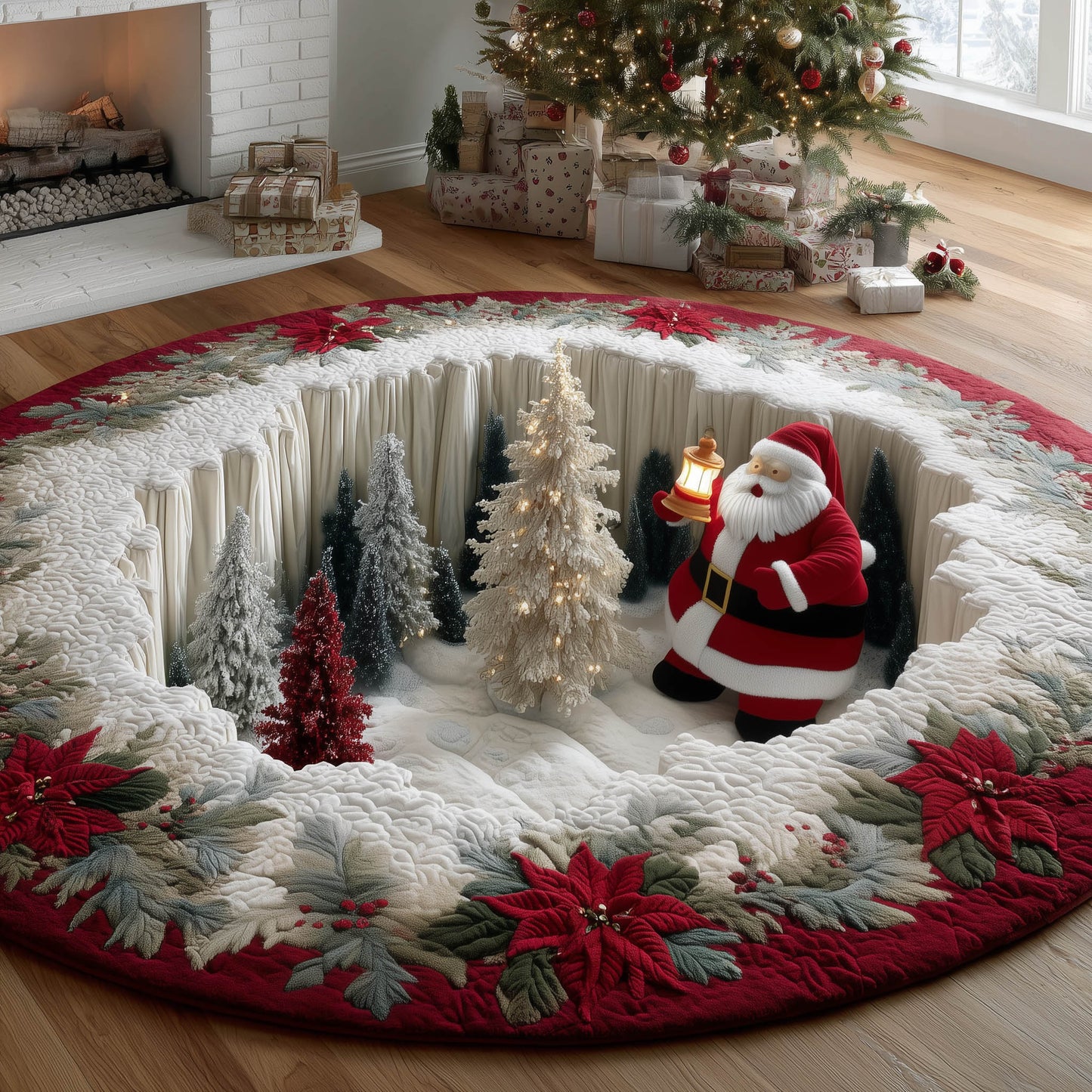Christmas Santa Quilted Round Mat GFTONT5546