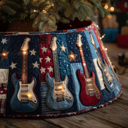 Stylish Guitarist Quilted Tree Skirt GFTONT5553