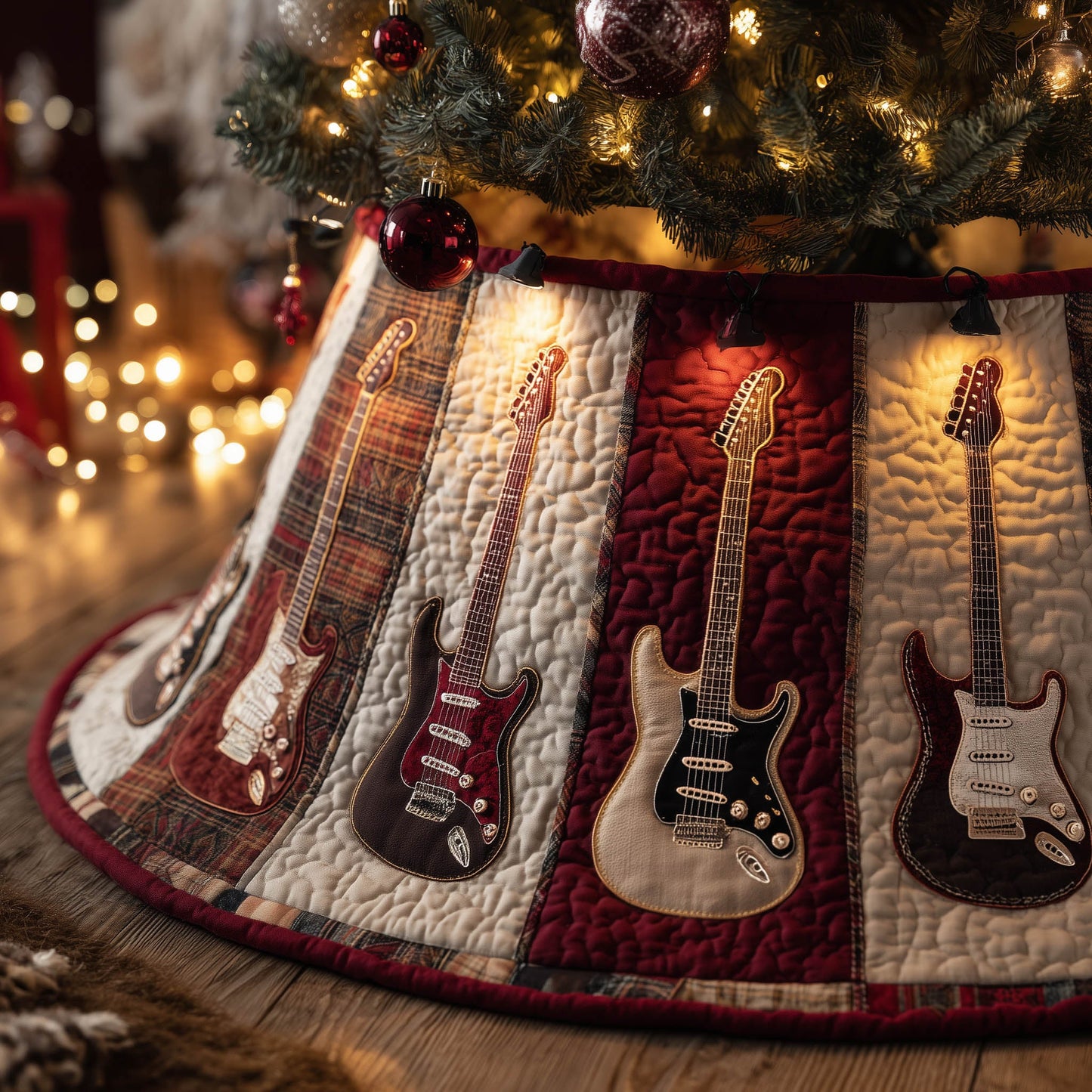 Rustic Chords Quilted Tree Skirt GFTONT5554