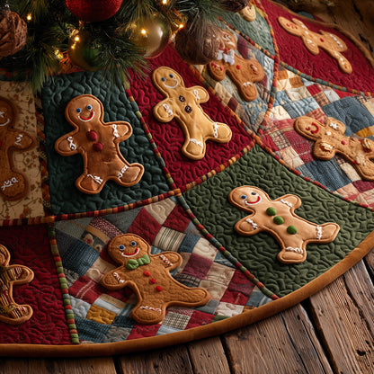 Gingerbread Man Quilted Tree Skirt GFTONT5558