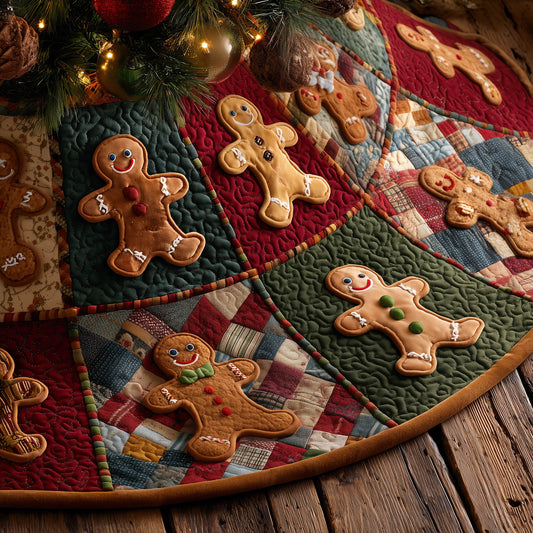 Gingerbread Man Quilted Tree Skirt GFTONT5558