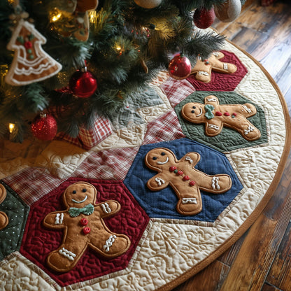 Festive Gingerbread Quilted Tree Skirt GFTONT5562