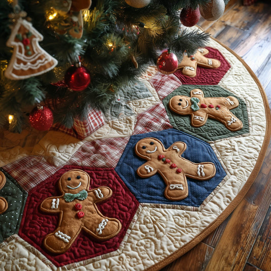 Festive Gingerbread Quilted Tree Skirt GFTONT5562