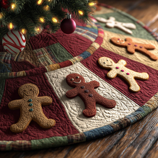 Festive Gingerbread Quilted Tree Skirt GFTONT5564