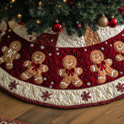 Festive Gingerbread Quilted Tree Skirt GFTONT5565