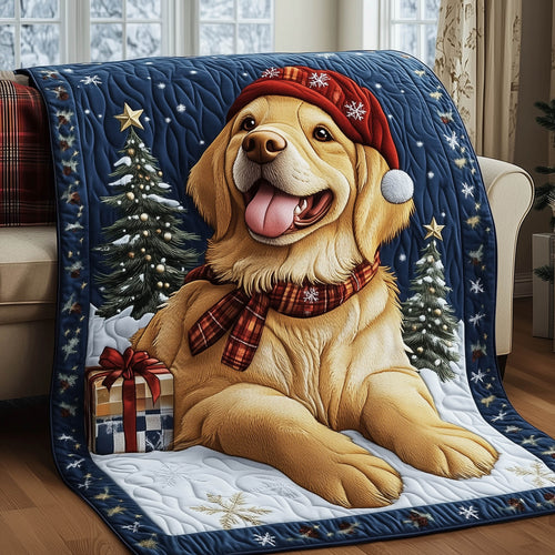 Golden Christmas Quilted Blanket GFTONT5572