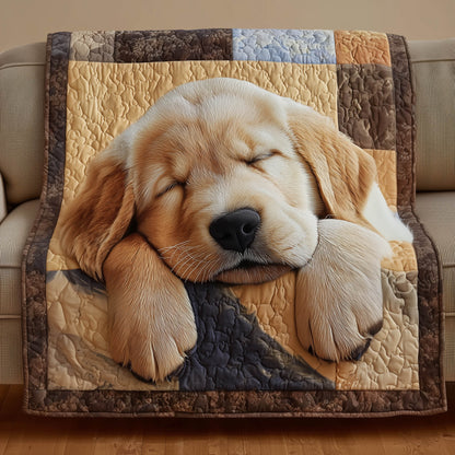 Golden Christmas Quilted Blanket GFTONT5573