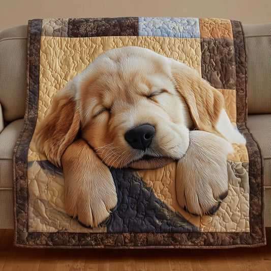 Golden Christmas Quilted Blanket GFTONT5573