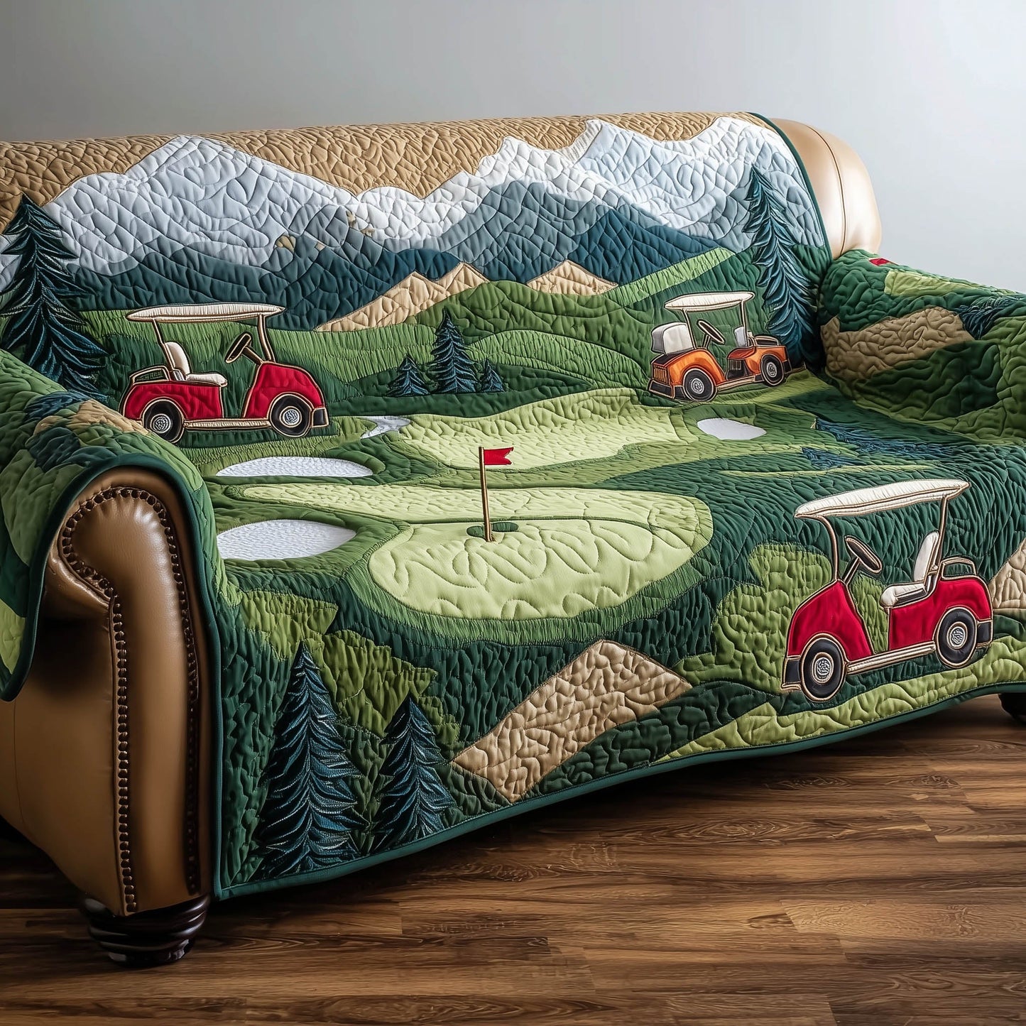 Golf Course Quilted Sofa Cover GFTONT5585