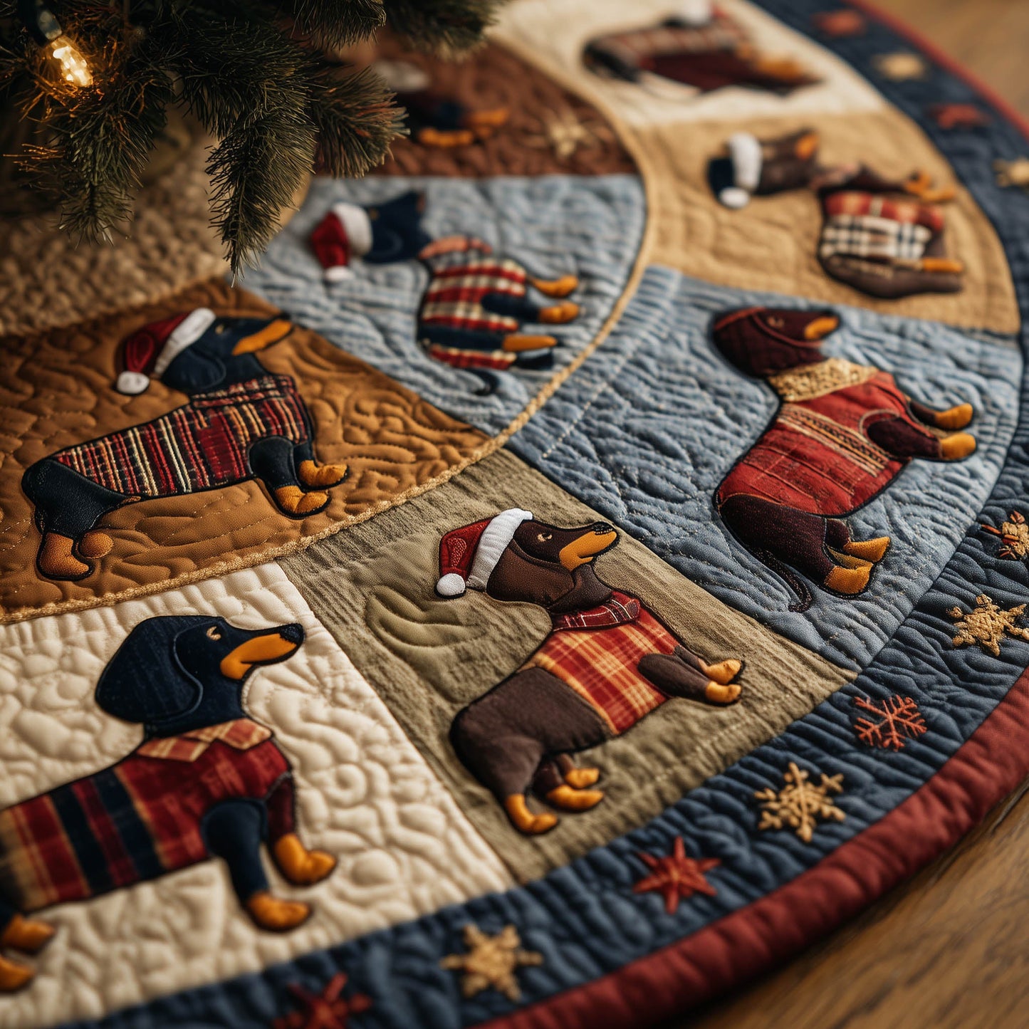 Adorable Dachshund Quilted Tree Skirt GFTONT5602