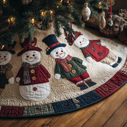 Festive Snowman Quilted Tree Skirt GFTONT5608