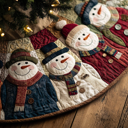 Festive Snowman Quilted Tree Skirt GFTONT5609