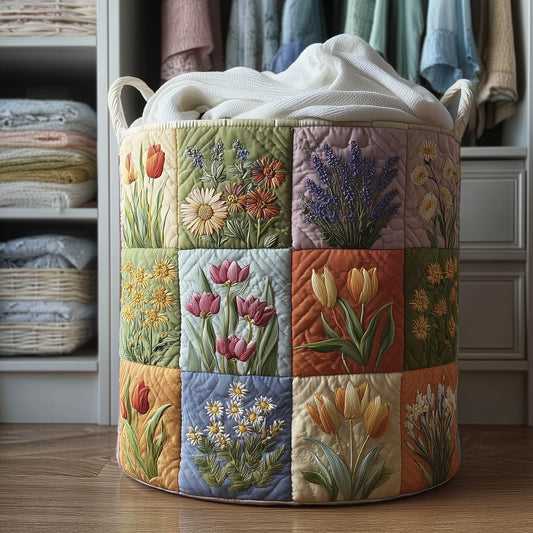 Flower Meadow Quilted Laundry Basket GFTONT5784