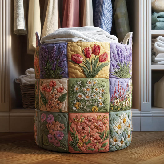 Flower Meadow Quilted Laundry Basket GFTONT5785