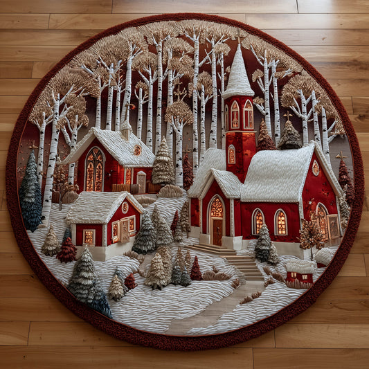 Snow Village Quilted Round Mat GFTONT5851