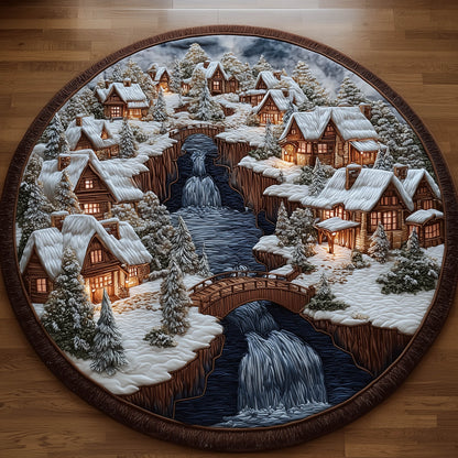 Snow Village Quilted Round Mat GFTONT5852
