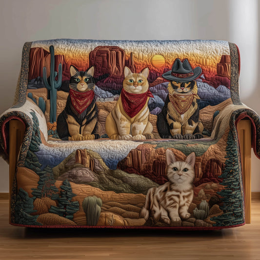 Cowboy Cat Quilted Sofa Cover GFTONT5858