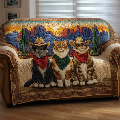 Cowboy Cat Quilted Sofa Cover GFTONT5859