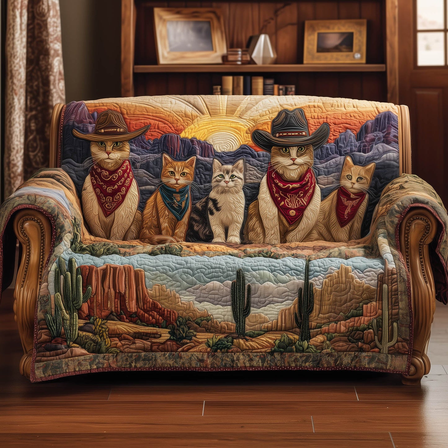 Meowmeow Cowboy Quilted Sofa Cover GFTONT5860