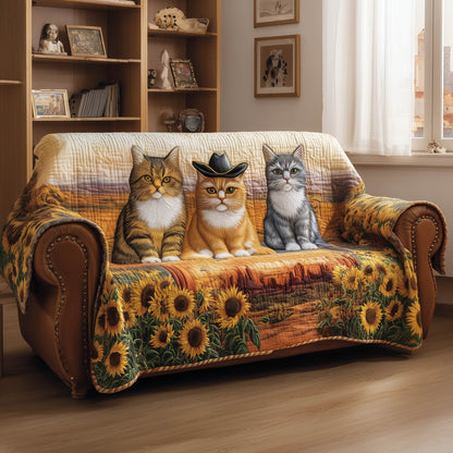 Rustic Cat Quilted Sofa Cover GFTONT5862