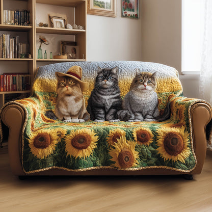 Rustic Cat Quilted Sofa Cover GFTONT5863