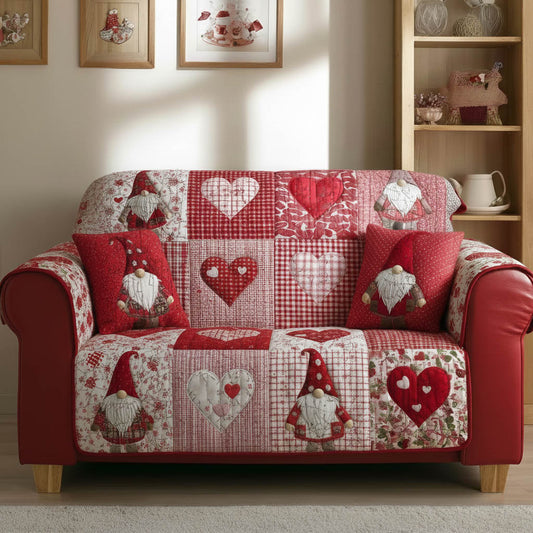 Valentine Gnome Quilted Sofa Cover GFTONT5865