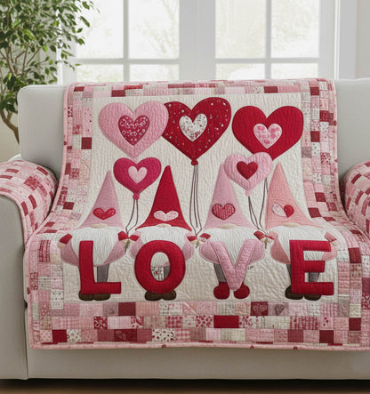 Valentine Gnome Quilted Sofa Cover GFTONT5866
