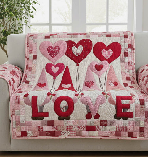 Valentine Gnome Quilted Sofa Cover GFTONT5866