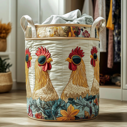 Charming Chicken Quilted Laundry Basket GFTONT5874