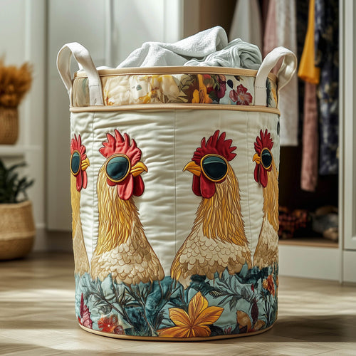 Charming Chicken Quilted Laundry Basket GFTONT5874