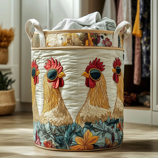 Charming Chicken Quilted Laundry Basket GFTONT5874