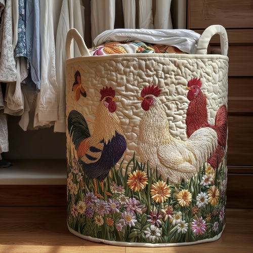 Charming Chicken Quilted Laundry Basket GFTONT5875