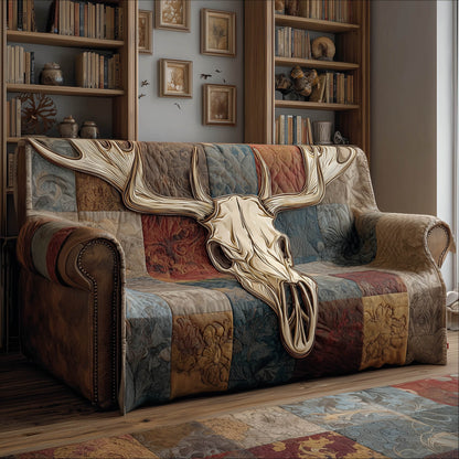 Rustic Deer Skull Quilted Sofa Cover GFTONT5881