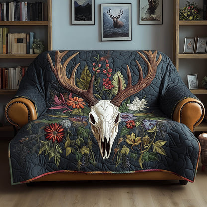 Rustic Deer Skull Quilted Sofa Cover GFTONT5883