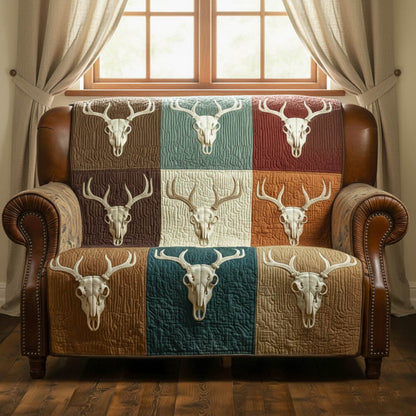 Mystic Deer Skull Quilted Sofa Cover GFTONT5885