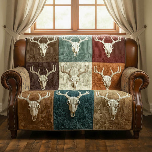 Mystic Deer Skull Quilted Sofa Cover GFTONT5885