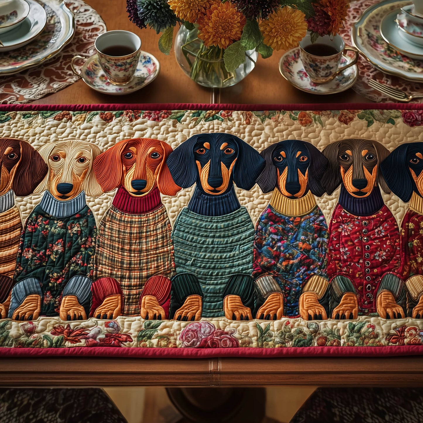 Adorable Dachshund Quilted Table Runner GFTONT5895